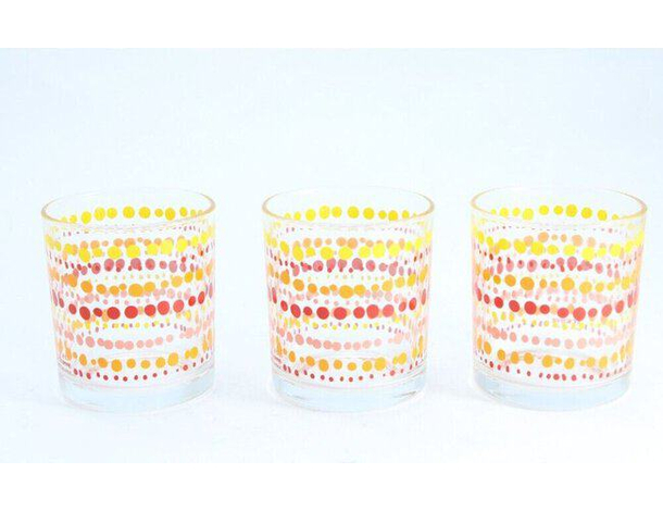 Set 3 Bicchieri in Vetro da 220 cc Bicchiere Colorati per Acqua Vino Bar Casa...