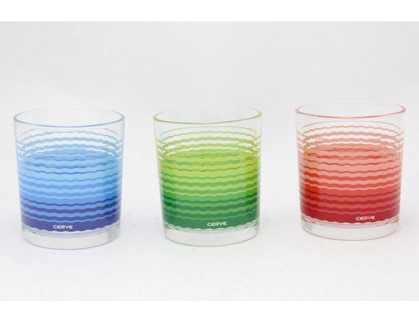 Set 6 Bicchieri in Vetro Colorati da 220 cc Bicchiere Cerve per Acqua Vino...