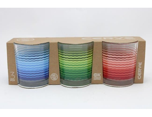 Set 6 Bicchieri in Vetro Colorati da 220 cc Bicchiere Cerve per Acqua Vino...