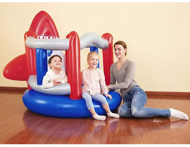 Castello Gonfiabile per Bambini Salterello Razzo Spaziale 155x142x145 cm 4