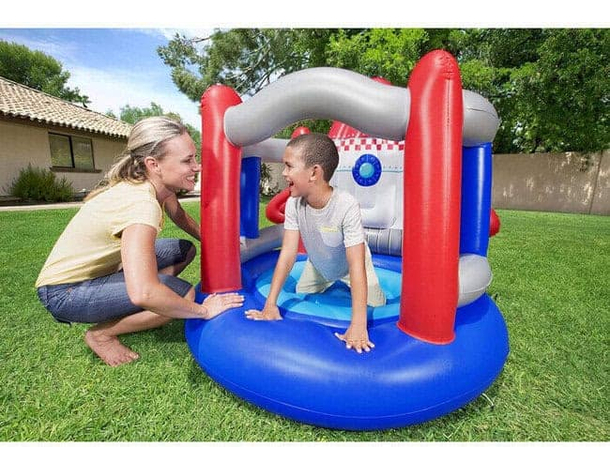 Castello Gonfiabile per Bambini Salterello Razzo Spaziale 155x142x145 cm 6