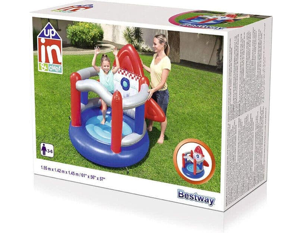 Castello Gonfiabile per Bambini Salterello Razzo Spaziale 155x142x145 cm 8