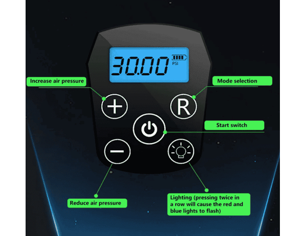Compressore Aria Portatile 2 Batteria LCD Valigetta Ruote Auto Moto Bici 4