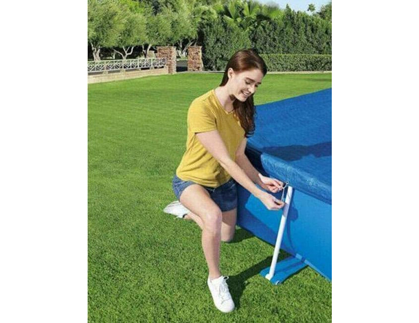 Telo Copertura Copri Piscina Rettangolare Steel Pro cm 400x211 Modello 58107...