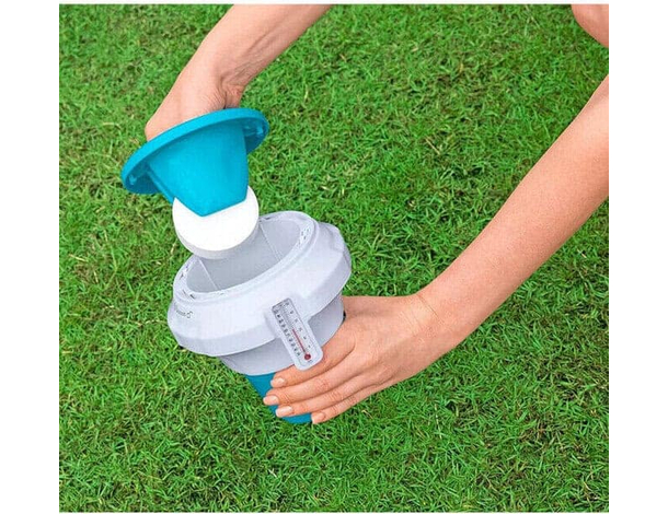 Dispenser Galleggiante per Pastiglie di Cloro 7,6 cm Termometro Dosatore...