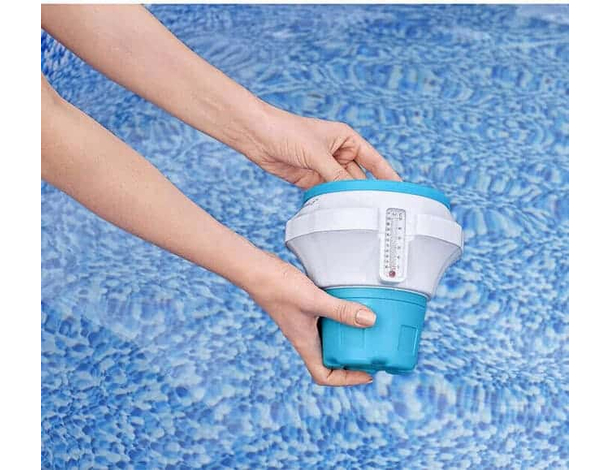 Dispenser Galleggiante per Pastiglie di Cloro 7,6 cm Termometro Dosatore...