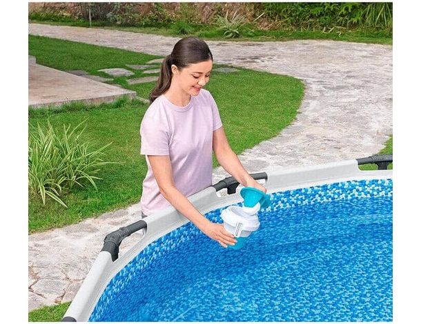 Dispenser Galleggiante per Pastiglie di Cloro 7,6 cm Termometro Dosatore...