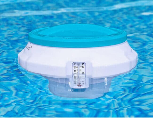 Dispenser Galleggiante per Pastiglie di Cloro 7,6 cm Termometro Dosatore...