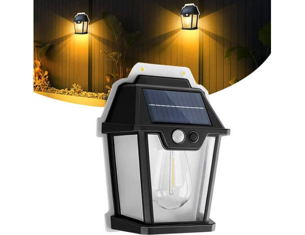 Faretto da Esterno Led con Pannello Solare Ricaricabile Sensore Movimento Luce