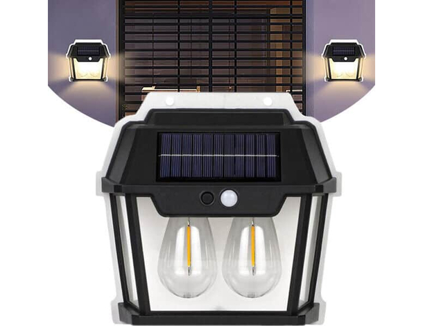 Faretto da Esterno Lampada Led ad Energia Solare Ricaricabile Sensore Movimento