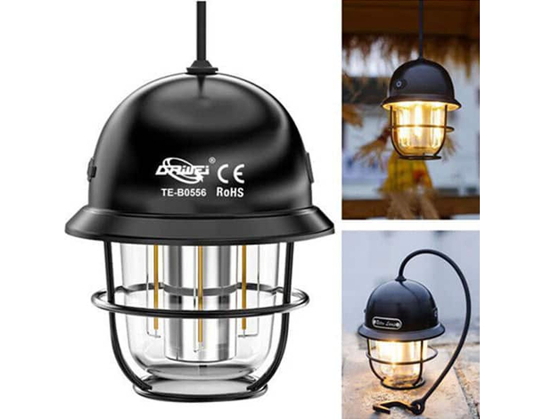 Lampada da Campeggio LED Retro Portatile Dimmerabile Ricaricabile Tenda 15W