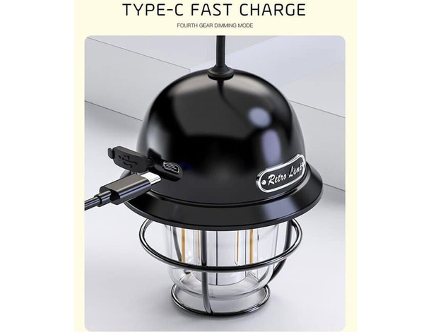 Lampada da Campeggio LED Retro Portatile Dimmerabile Ricaricabile Tenda 15W...