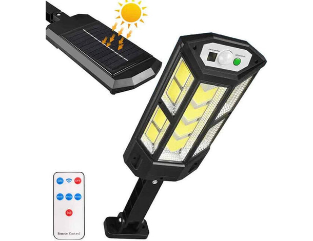 4x Lampione Faretto LED Solare Sensore Movimento Faro Esterno Telecomando...