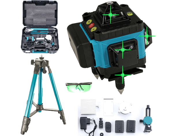 Livella Laser Tracciatore Autolivellante 16 Linee 360° Rotazione Verde Batterie