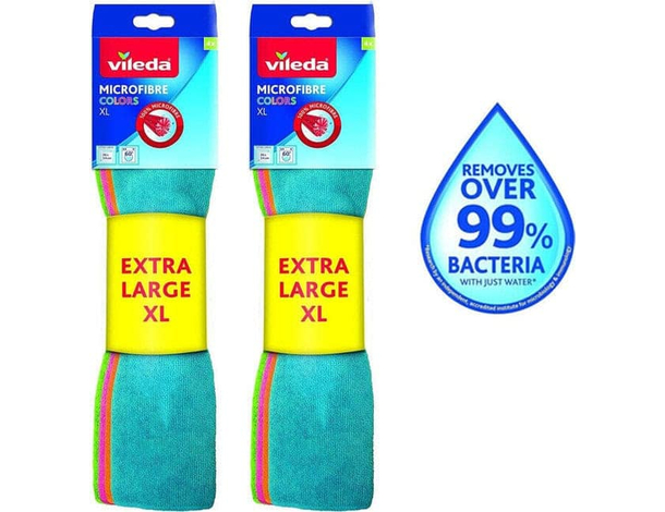 8 Panni XL Microfibre Colors Lavabili in Lavatrice Riutilizzabili 36x34cm