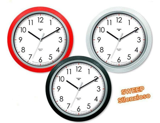 Orologio da Parete Cucina Casa 23cm Sweep Silenzioso Tondo Movimento al Quarzo