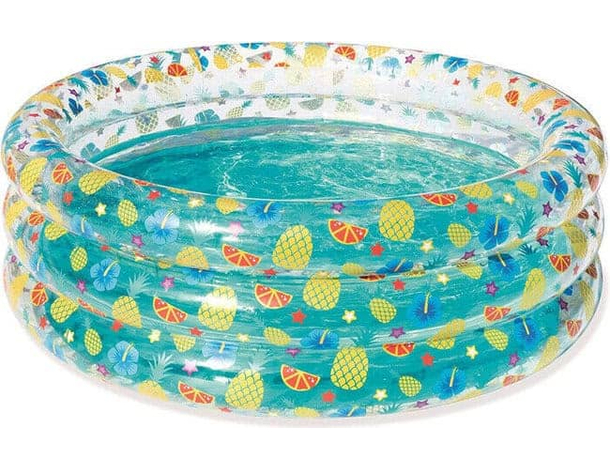Piscina Gonfiabile Fuori Terra Tonda Bambini 150x53 cm da Esterno 3 Anelli Mare