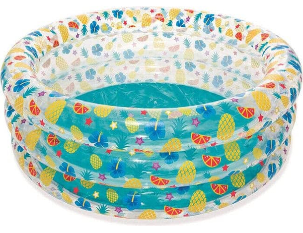 Piscina Gonfiabile Fuori Terra Tonda Bambini 150x53 cm da Esterno 3 Anelli...