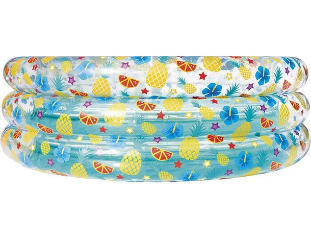 Piscina Gonfiabile Fuori Terra Tonda Bambini 150x53 cm da Esterno 3 Anelli...