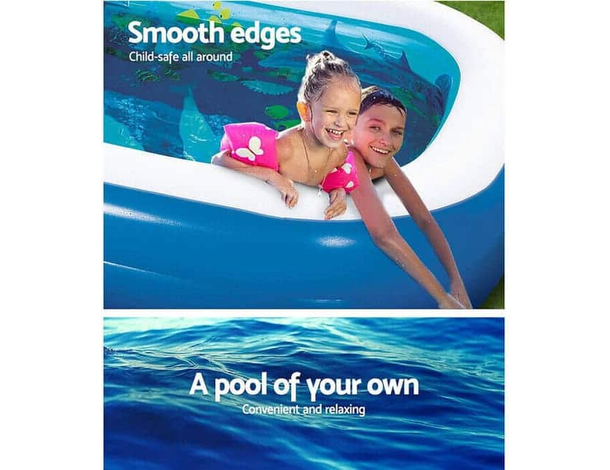 Piscina 3D Gonfiabile Giardino per Bambini 262x175x51cm Avventura Marina 2