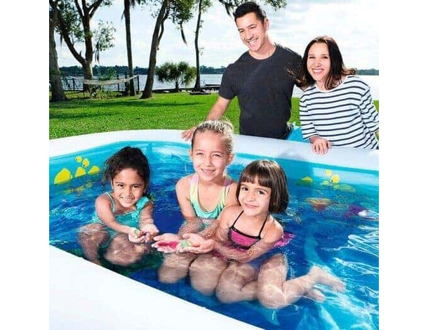 Piscina 3D Gonfiabile Giardino per Bambini 262x175x51cm Avventura Marina 5