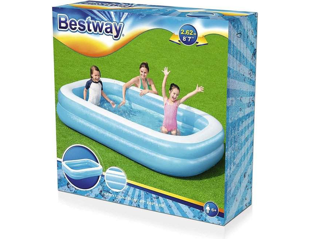 Piscina Gonfiabile Fuoriterra Rettangolare Bambini cm 262x175x51 Cod. 54006...