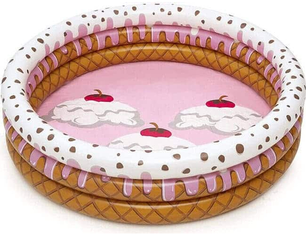 Piscina Rotonda Gonfiabile Ciambella 160x38cm Bambini Giardino 3 Anelli Mare