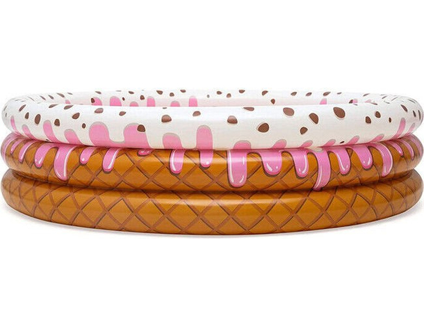 Piscina Rotonda Gonfiabile Ciambella 160x38cm Bambini Giardino 3 Anelli Mare...