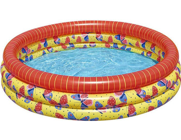 Piscina Rotonda Gonfiabile Fuoriterra Bambini Giardino 168x38cm 3 Anelli