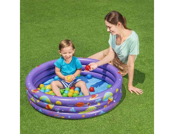 Piscina Gonfiabile per Bambini con 50 Palline Set da Gioco 102x25cm 7
