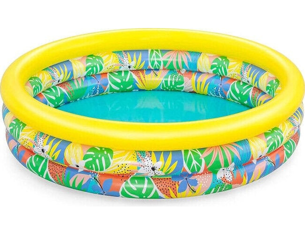 Piscina Rotonda Gonfiabile Fuoriterra 168x38cm Bambini Giardino 3 Anelli...