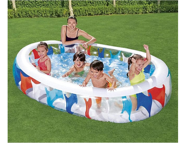Piscina per bambini gonfiabile ovale 229x152x51 cm Famiglia Mod. 54066 8