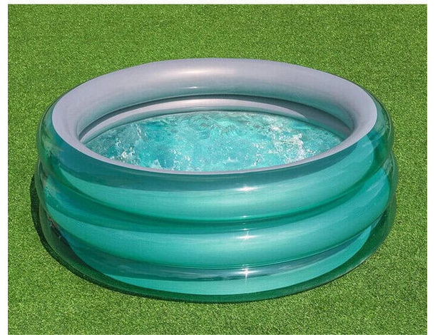 Piscina Gonfiabile Per Bambini 3 Anelli Vasca 150x53 cm Piscinetta Giardino...