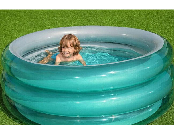 Piscina Gonfiabile Per Bambini 3 Anelli Vasca 150x53 cm Piscinetta Giardino...