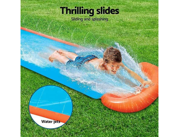 Acqua Scivolo Ferroviario 1 Corsia Bambini 488cm Gioco Esterno Giardino...