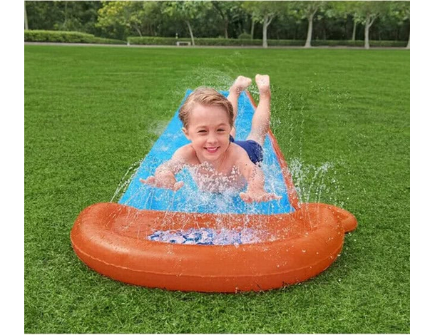 Acqua Scivolo Ferroviario 1 Corsia Bambini 488cm Gioco Esterno Giardino...