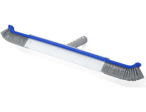 Spazzola per Pulizia Pareti Fondo Piscina 61 cm con Setole Dure Attacco a Clip