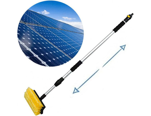 Spazzolone Telescopico per Pulizia Pannelli Solari Fotovoltaici Setole...