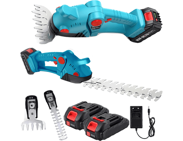 Tagliasiepe 2in1 Siepi Rifinitore Taglierba Cesoia Forbici con 2 Batterie
