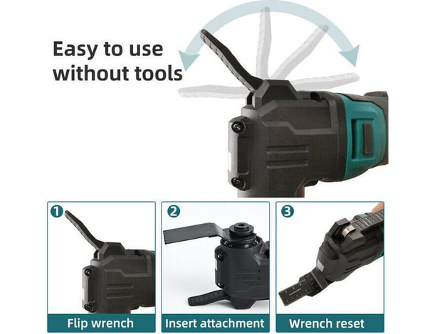 Utensile Multifunzione a Doppia Batteria Oscillante Portatile da 18V 4.0 Ah...