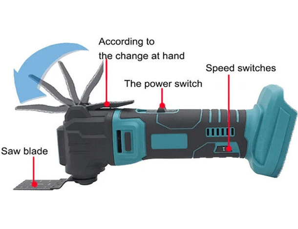 Utensile Multifunzione a Doppia Batteria Oscillante Portatile da 18V 4.0 Ah...