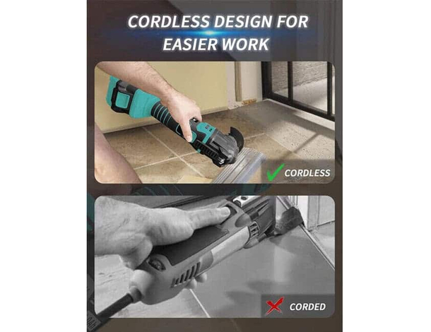 Utensile Multifunzione a Doppia Batteria Oscillante Portatile da 18V 4.0 Ah...