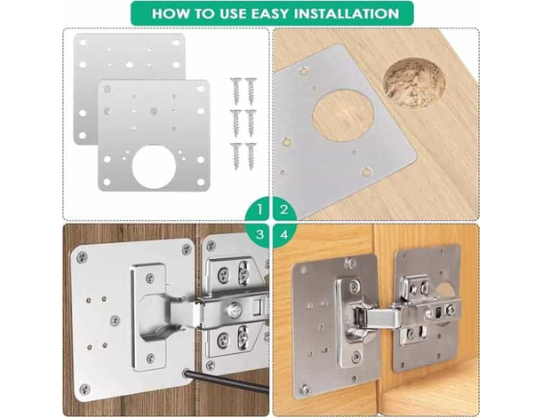 12 Pezzi Piastre di Riparazione per Cerniere Armadietti per Armadi e Mobili...