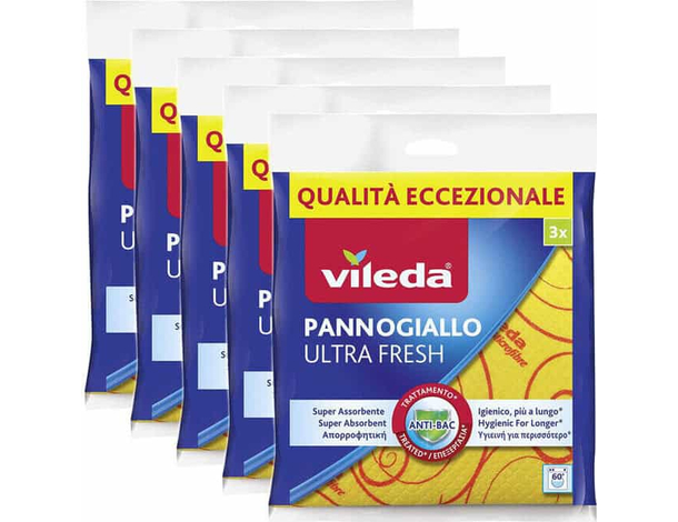 15 Pezzi Panno Giallo Pezza Straccio in Microfibra Assorbente Ultra Fresh Casa