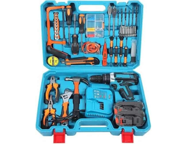 Kit Trapano Avvitatore 54in1 Caricatore Rapido 2 Batterie Punte Attrezzi