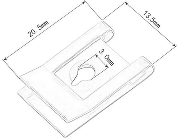 240x Dadi a U Clip Di Fissaggio per Auto Carrozzeria in Metallo 20,5x13,5mm...