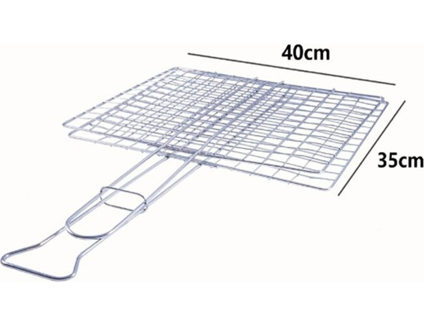 Doppia Griglia con Manici Graticola Leggera in Ferro Camino Barbecue 35x40 cm
