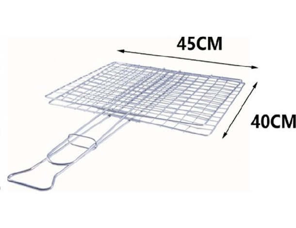 Doppia Griglia con Manici Graticola Leggera in Ferro Camino Barbecue 45x40 cm