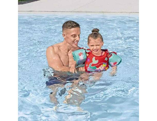 Giubbotto Di Salvataggio Braccioli Sirenetta Salvagente Bambini Galleggiante...