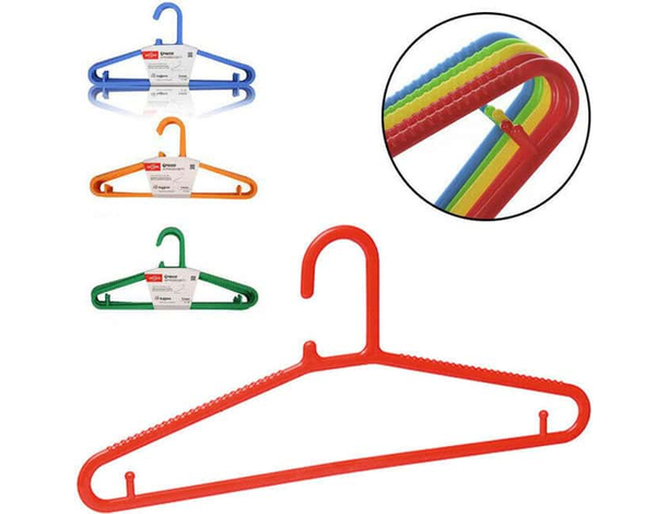 20 Grucce Appendiabiti Barra Pantaloni Plastica Forte Stampelle Vari Colori